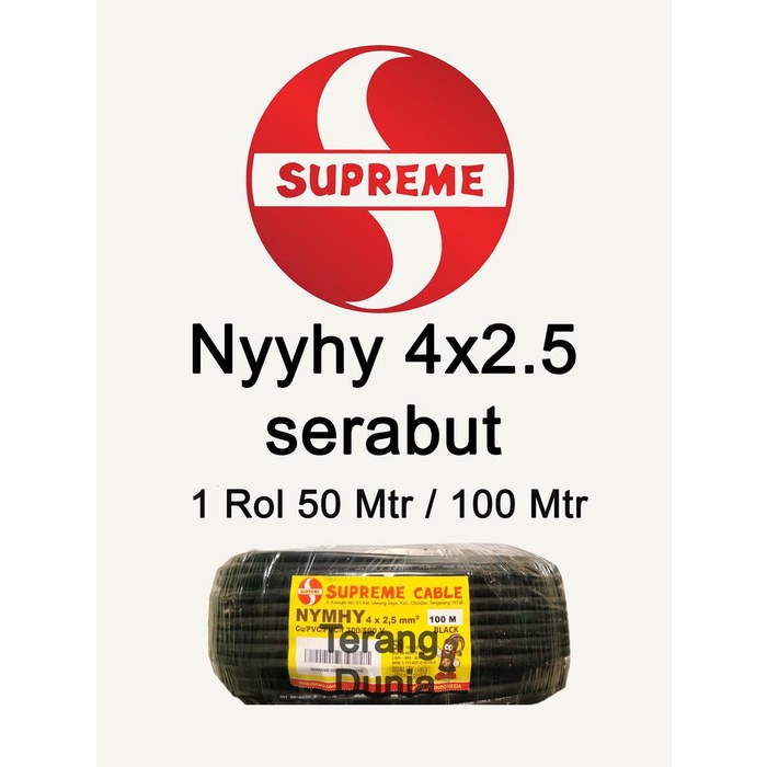 Kabel Serabut Supreme 4x2.5 Rol Kabel Supreme NYYHY 4x2.5 Rol Termurah