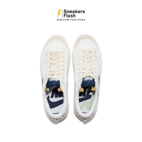 NIKE Blazer Low 77 Jumbo Se Summit White Midnight Navy Sepatu Sneakers Pria - FD0378121 - Size 44.5
