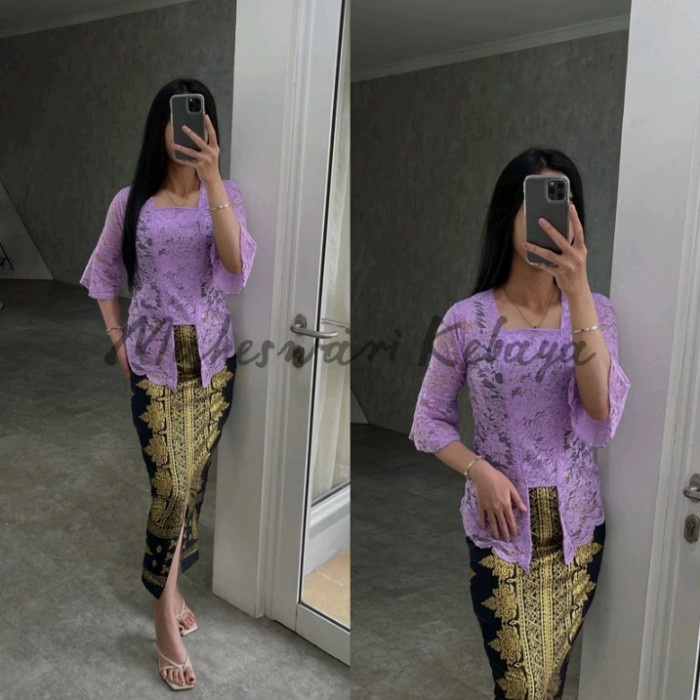 Kebaya Bali Set/Kebaya Bali Lonceng Lilac Best Seller