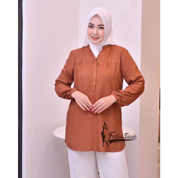 (Excellent) blouse polos hitam Atasan wanita Rayon Busui Friendly Baju oversize
