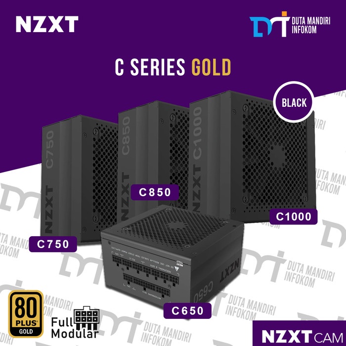 Ready NZXT C Series C650 C750 C850 C1000 - 80+ Plus Gold Fully Modular PSU