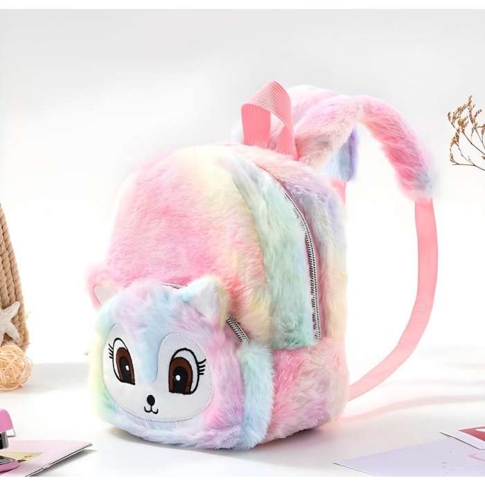 PREMIUM Tas Ransel Bulu Unicorn Mewah Ransel Sekolah Anak Unicorn Rainbow Lucu