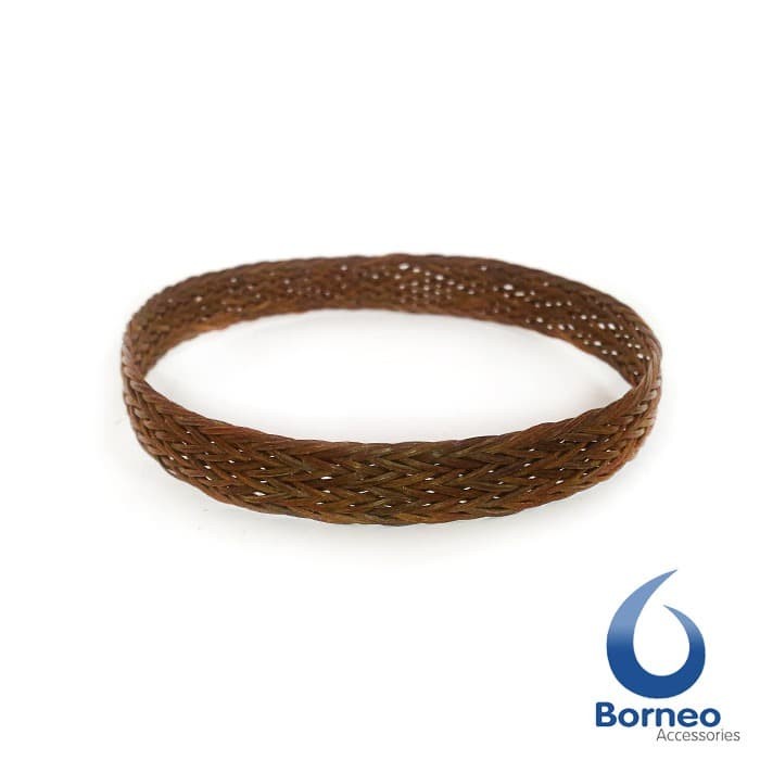 PREMIUM Gelang Anyaman Simpai Rotan Dayak Kalimantan Coklat Polos