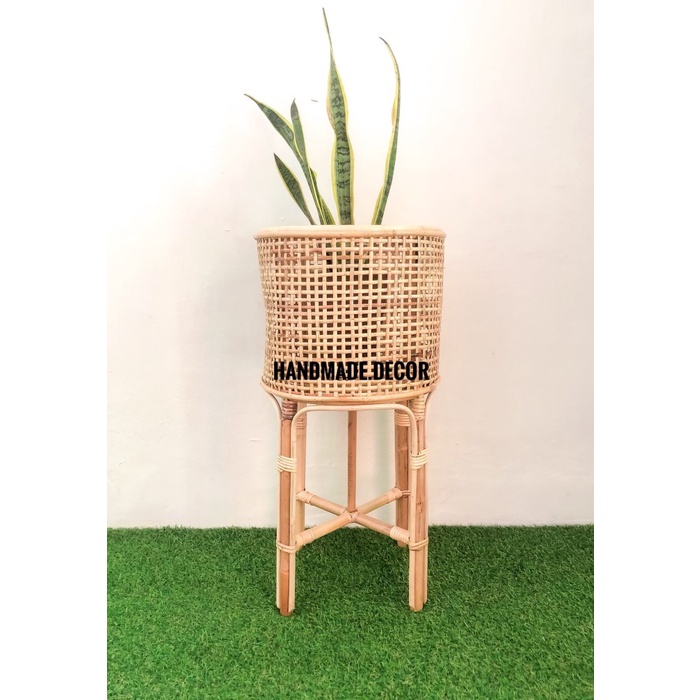 PREMIUM Pot tanaman rotan besar / rattan stand plant / standing pot / plants