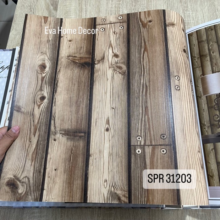 PREMIUM Wallpaper Premium Vinyl Dinding Motif Batang / Bambu Minimalis Coklat