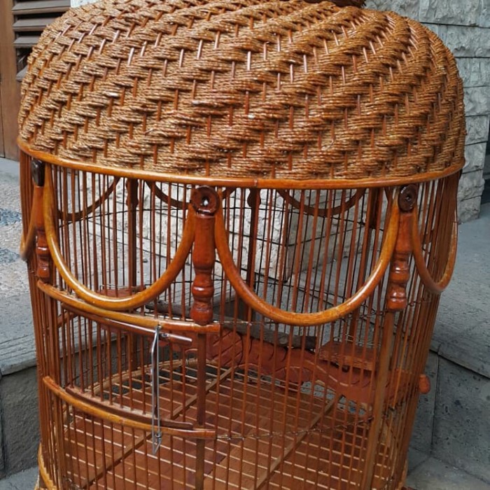 PREMIUM Kandang / Sangkar rotan Mataraman pernish burung Perkutut