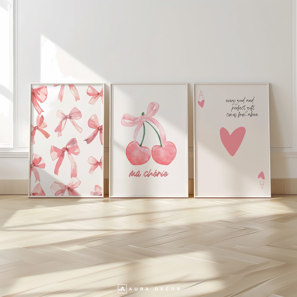 PROMO / Hiasan Dinding Aesthetic Pink Pastel Hiasan Dinding Dekorasi Kamar Cewek Lucu Kawaii Hiasan