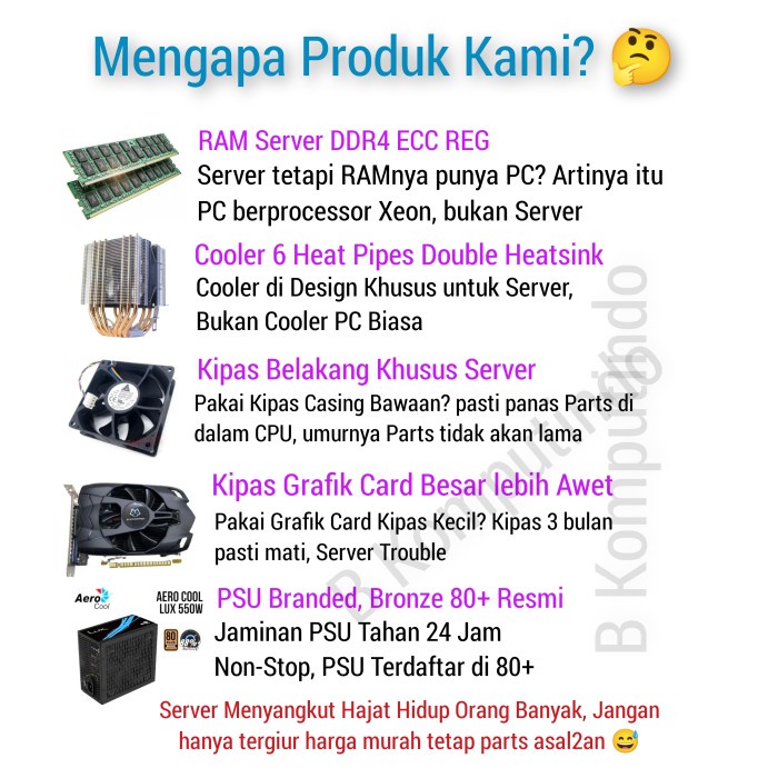 PC SERVER UNBK PULSA XEON E5 V3 RAM 32GB DDR4 2 LAN Gigabit SSD