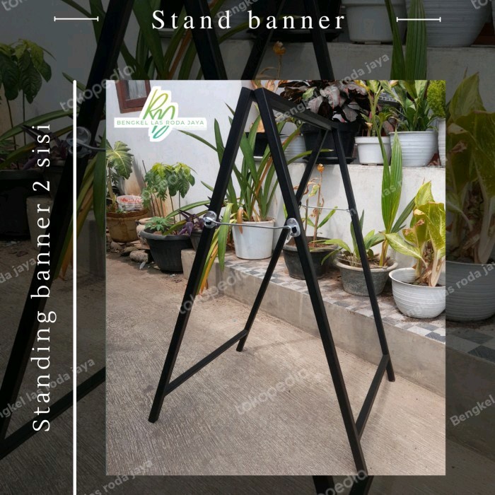 TERBARU stand banner 2 sisi dari besi hollow