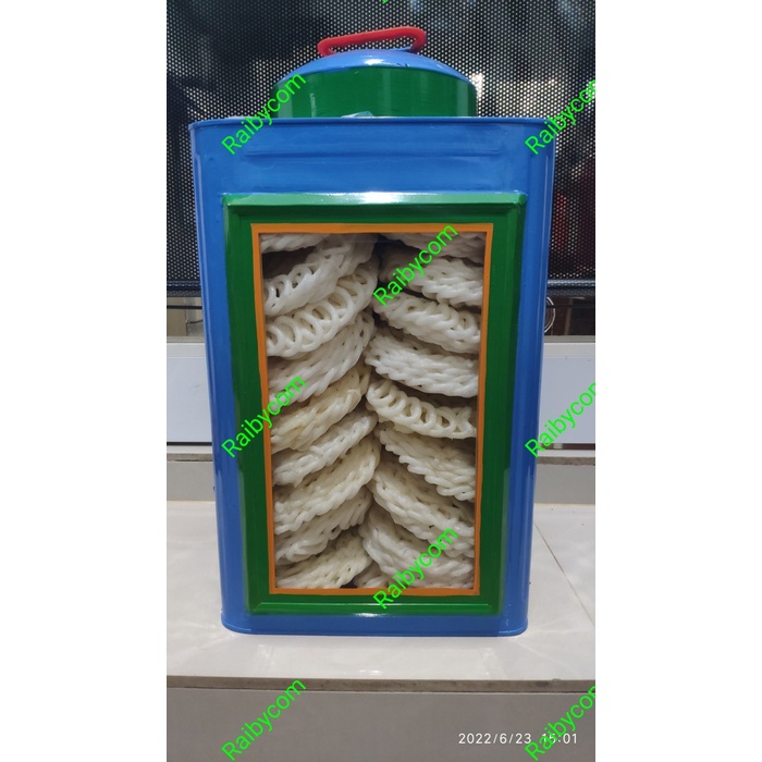 

Kerupuk Putih Besar Matang isi 30pcs + Kaleng Kaca Krupuk Warung Jadul
