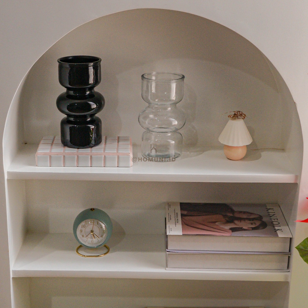 INS Korea Transparent Glass Arumi Vase/ Vas Bunga Kaca Aesthetic untuk Dekorasi dan Property Foto