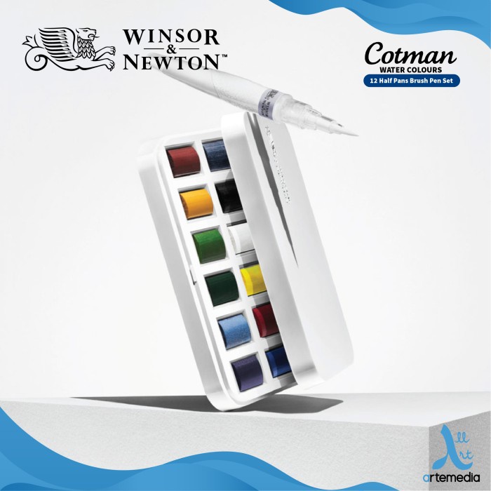 

TERLARIS Cat Air Winsor & Newton Cotman Watercolor 12 Half Pan Brush Pen Set