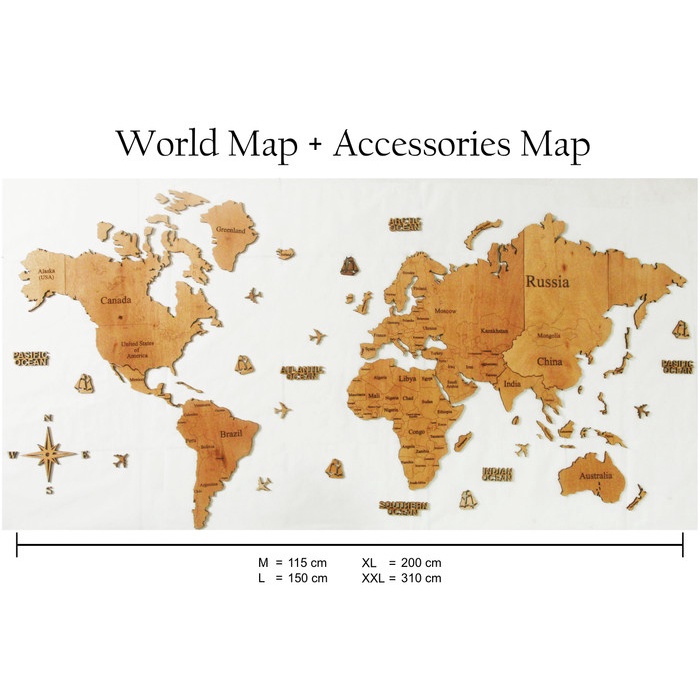 PROMO Peta dunia kayu (World Map Wood) / Dekorasi Hiasan Dinding
