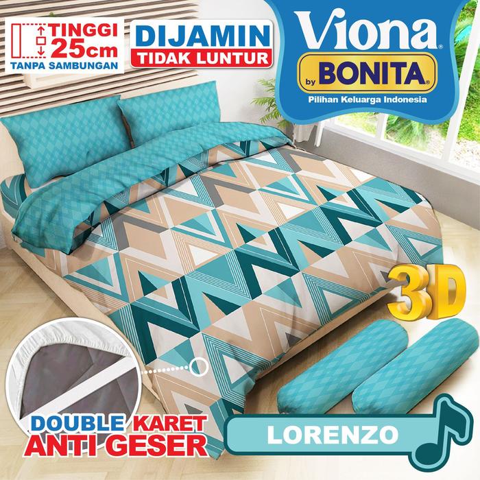 New Bedcover Set Sprei Bonita Viona King 180X200 / Queen 160X200 Original