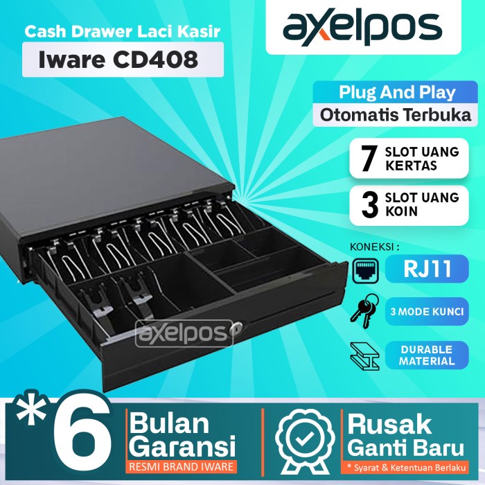 Cash Drawer / Laci Uang Kasir Iware Cd-408 Rj11