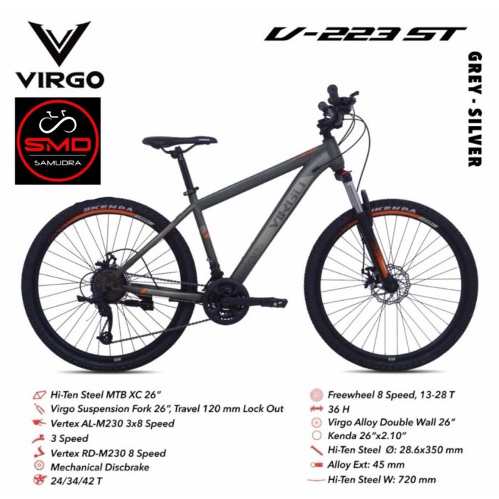 Sepeda Gunung MTB 26 Merk Pacific Virgo ByPacific 8Sp Murah BDG