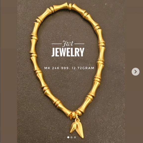 TERBARU GELANG TANGAN RANTE EMAS 24K 24 KARAT HONGKONG BAMBU TABUNG ADA GANTUNG MAINAN