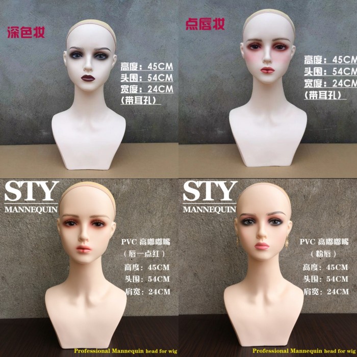 READY STOCK manekin import silikon beauty head kepala cantik new