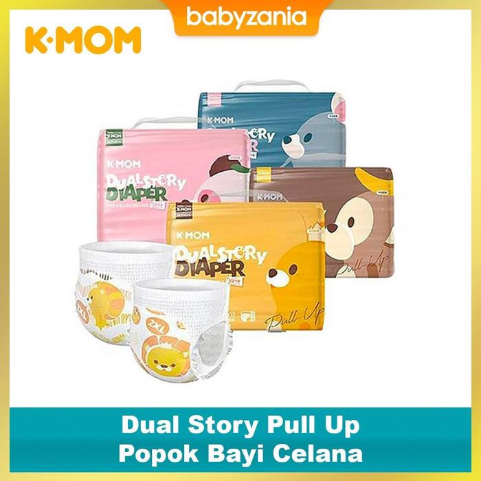 K-Mom Dual Story Pull Up Diaper Pants / Kmom Popok Bayi Celana - L 34 / Xl 32 / Xxl 30 / Xxxl 28