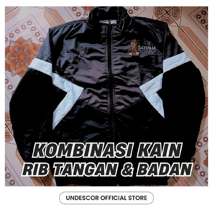 Jaket Polda Jatim Tracktop Satpam Mitra Polri Jaket Sport Jaket Parasut Security Outdoor Full Bordir