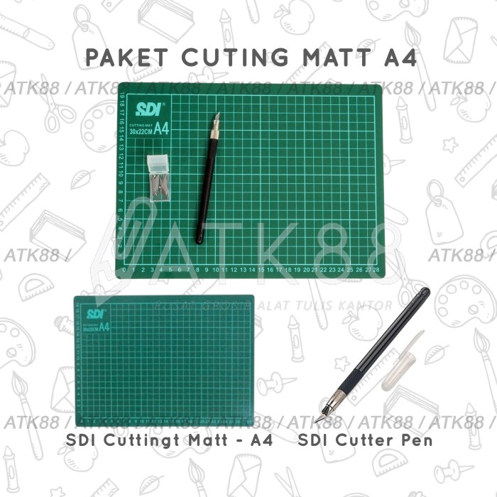 

HOT SALE! PAKET CUTTING MATT SDI A4 + CUTTER PEN SDI 0491