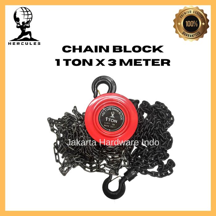 Chain Block 1 Ton x 3 Meter / Takel Katrol 1T x 3M