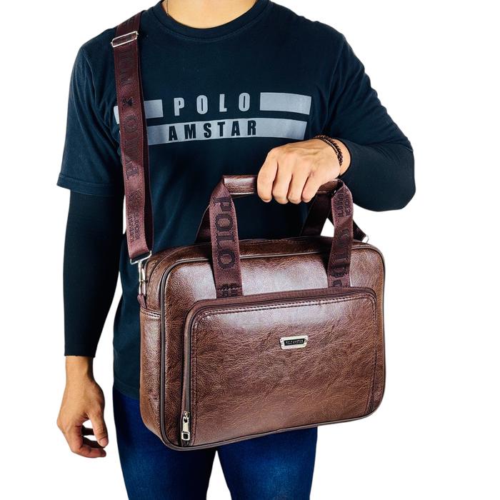 Tas Selempang Tas Laptop Kulit Pu 14Inch Pria Terbaru