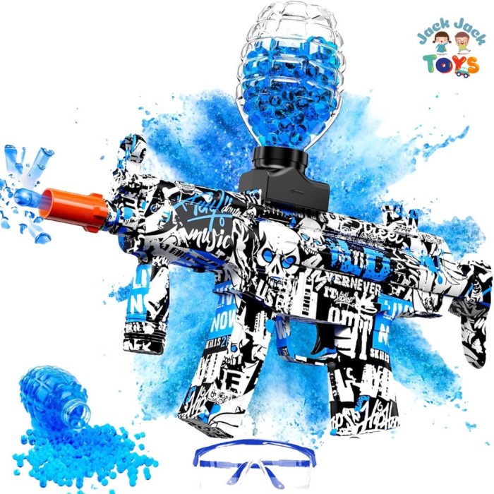 Jackjacktoys Mainan Anak Laki-Laki Elektrik Water Gel Blaster Gun Tembak-Tembakan Baterai MP5 Kado