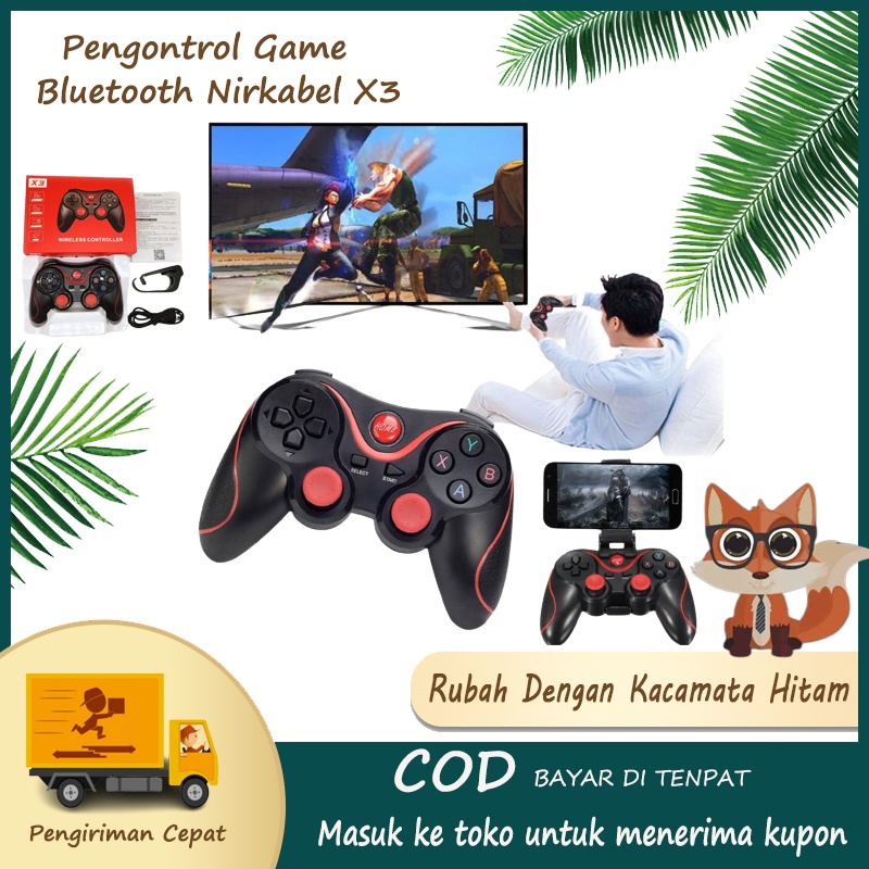 (COD,dalam Stok)gamepad PS3 wireless Bluetooth game controller X3 mobile game controller mendukung