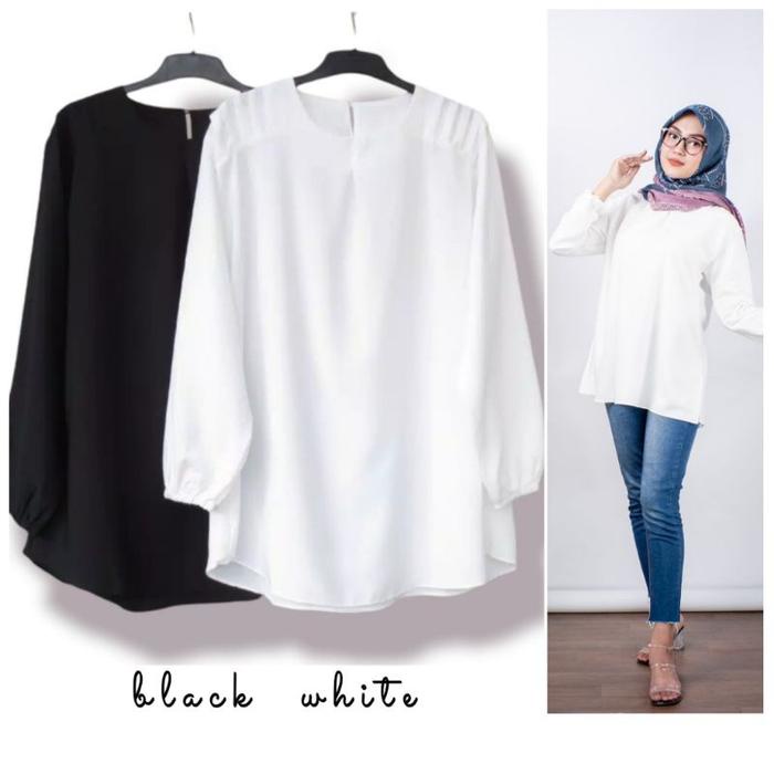 ATASAN JUMBO RENATA XXXL LD 130 CM WARNA PUTIH BAJU FORMAL TANGAN PANJANG CEWEK WANITA CASUAL