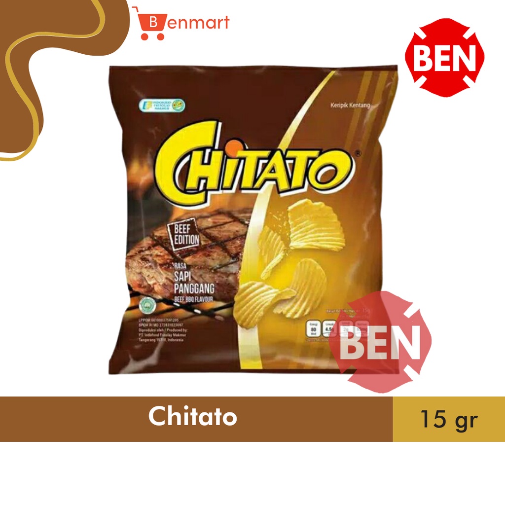 

A Chitato Sapi Panggang - Chiki Beef Bbq Flavour Potato Chips Dus Murah