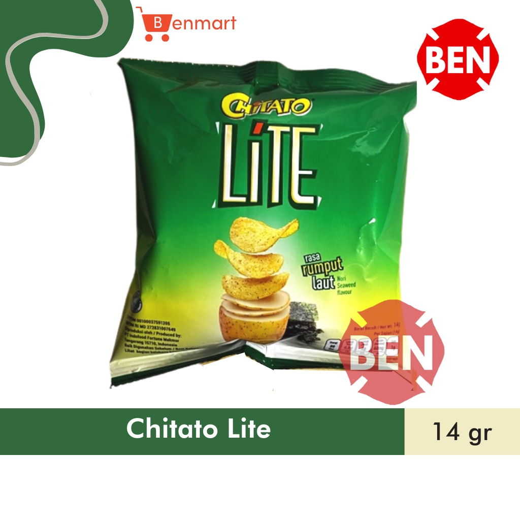 

A Chitato Lite Rumput Laut 1 Renceng Isi 10 Pcs 14G 14Gr 14 G Gr - LayS Lays Seaweed Hijau Dus