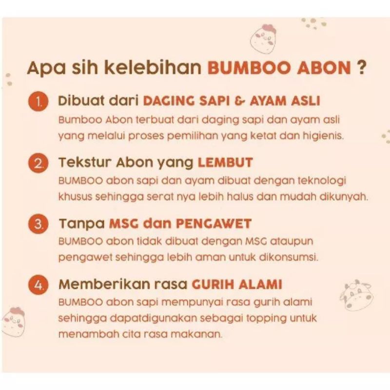 

A Bumboo Abon Asli Ayan Dan Sapi 100G - Tekstur Lembut Mpasi Si Kecil - Sumber Portein Tanpa Msg &