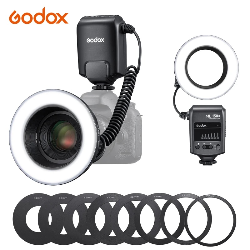 Godox ML150II Macro Ring Flash Light For Canon Nikon Pentax Sony Olympus DSLR Cameras Photography Sp