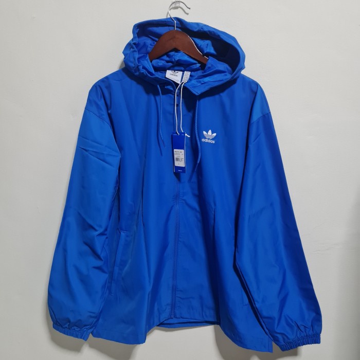 Promo Jaket Adidas Adicolor Trefoil Wb Windbreaker Blue Ir9851 Original 100% Bnwt