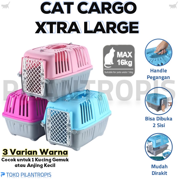 Pet Cargo Kucing Jumbo XL Pet Kargo Kucing Box Travel Carrier Kucing