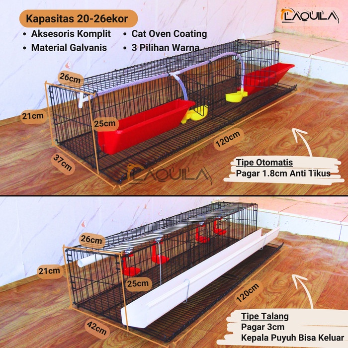 Kandang Galvanis Puyuh Petelur 20 - 26 Ekor