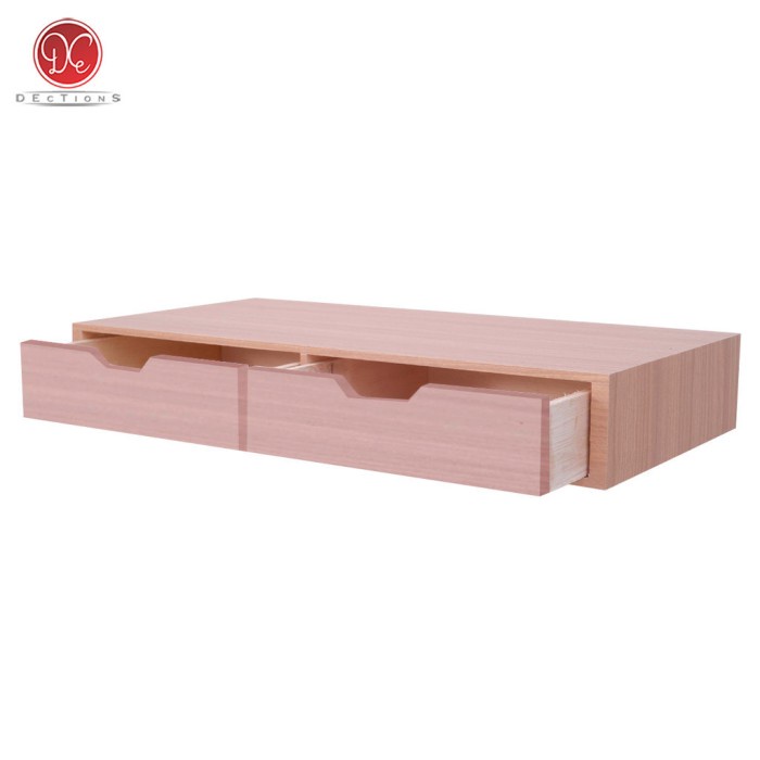 BOOM SALE Dections Rak Laci Dinding 60x30 cm Gantung 2 Slot W Dekorasi Minimalis