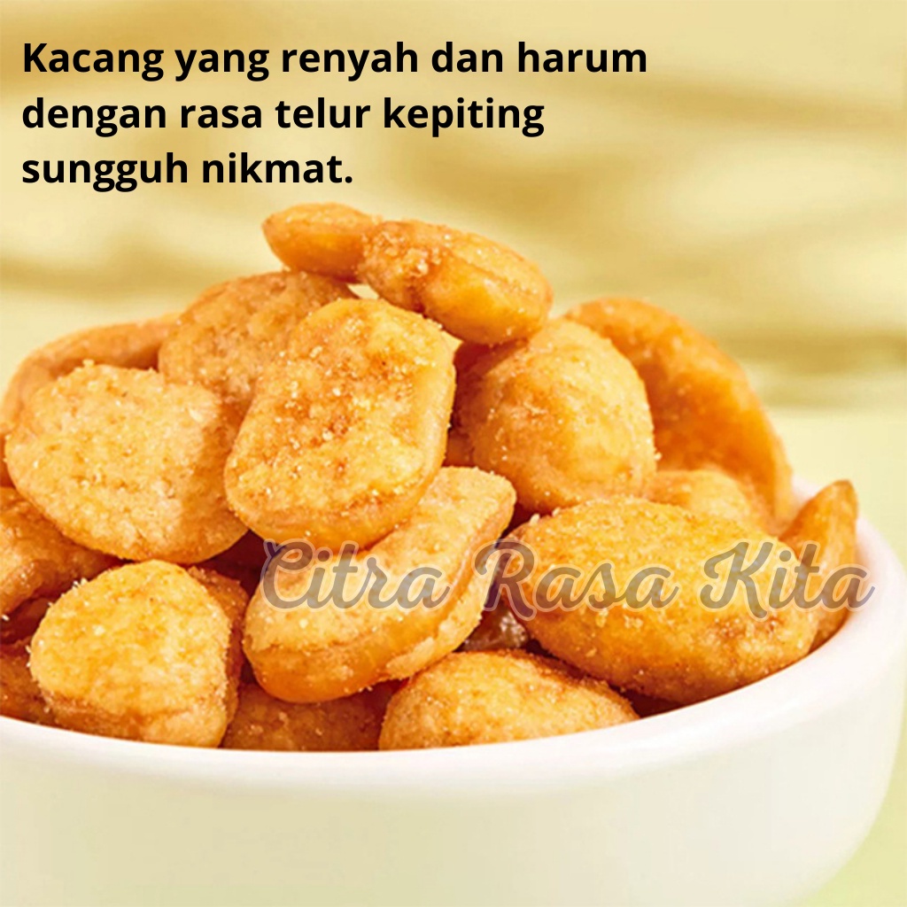 

A Halal Gan Yuan Cemilan Kacang Rasa Crab Roe Flavour Beans Peas Original Sunflower Seed 285Gr