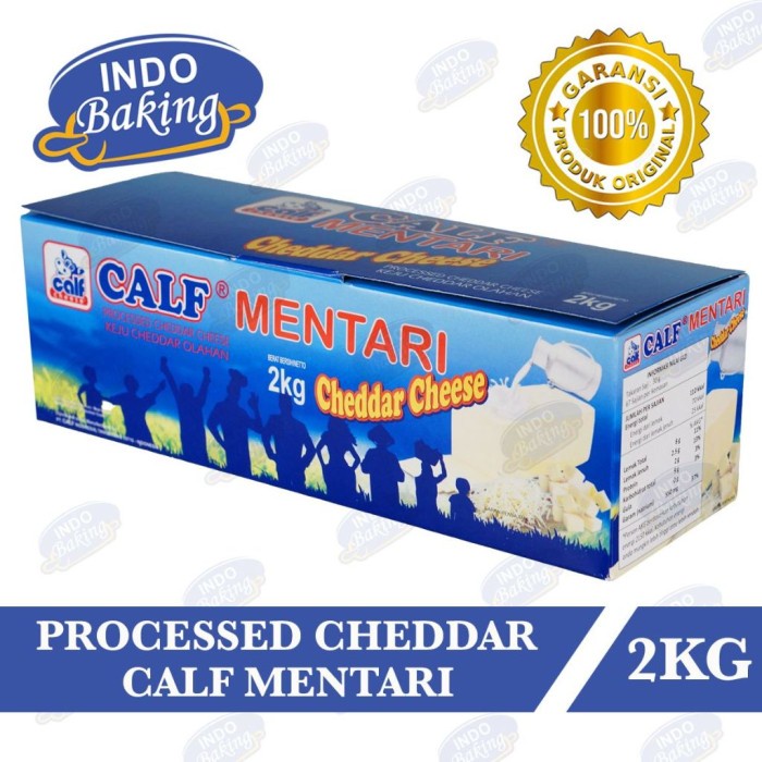 

(TopSeller) Calf Mentari Cheddar Cheese 2 Kg keju parut