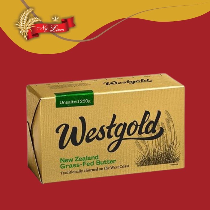 

(TopSeller) WESTGOLD Unsalted Grass-Fed New Zealand Butter / Mentega 250 gram