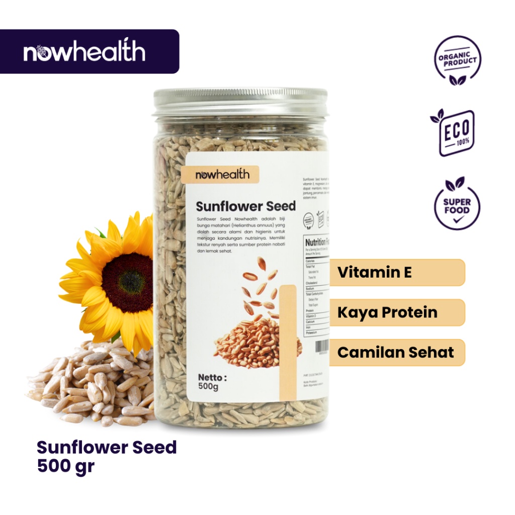 

A Sunflower Seed 500 Gr Nowhealth Kuaci Biji Bunga Matahari Kupas Organik