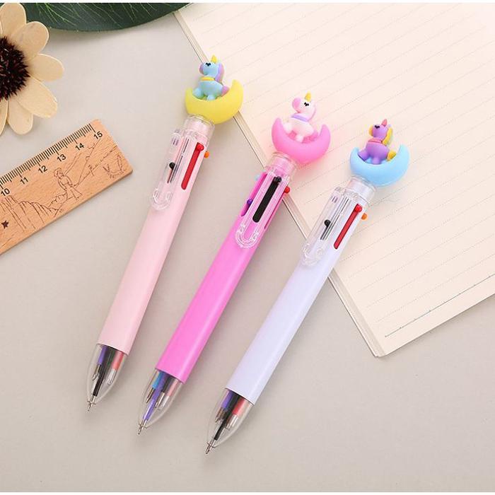 

Mmm- Bundling 1Pcs 8Pcsmix Pena Karakter Mekanik 6 Warna Unicorn Full Moon Pulpen Karakter Unicorn