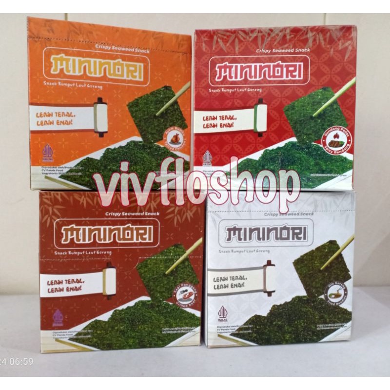 

A Snack Rumput Laut Mininori / Mini Nori Seaweed (Box 12 X 4 Gram)