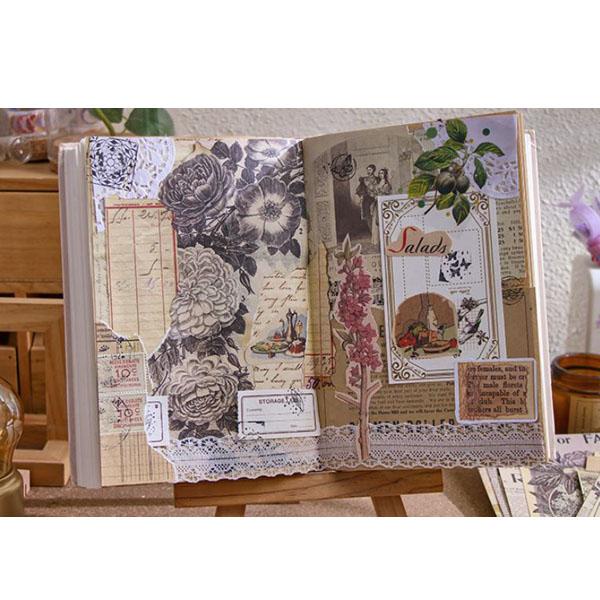 

1 Set Isi 30 Lembar Large Deco Paper Vintage Retro Style Diy Journaling Aesthetic Hb1709