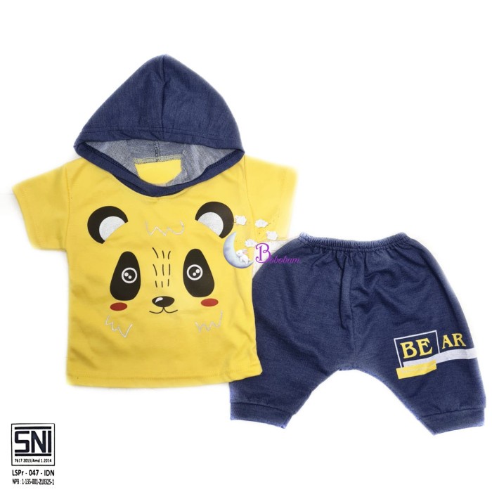 BAJU BAYI PANDA HOODIE SETELAN ANAK LAKI-LAKI HARGA GROSIR