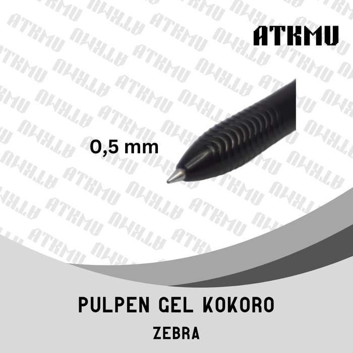

pintar- Pulpen Gel ZEBRA KOKORO 0.5mm Tinta Hitam