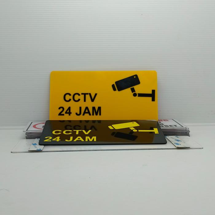 

pintar- Akrilik CCTV 24 JAM TIPE 1-4 Acrylic kuning atau hitam cutting sticker signage