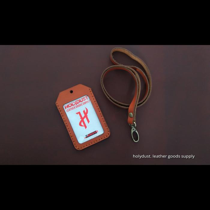 

pintar- ID Card Holder Name Tag kulit asli unik kualitas premium