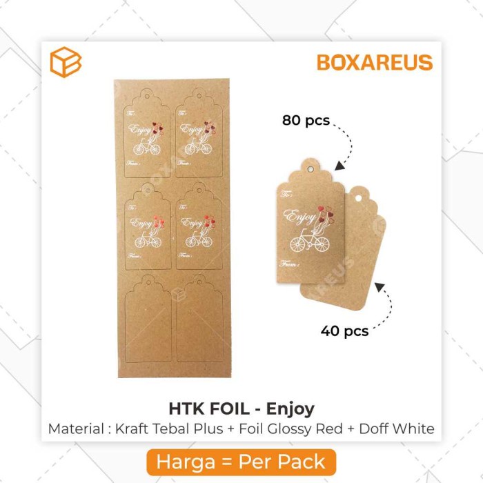 

pintar- Hang Tag Hangtag Kraft Label Harga Label Baju - HTK Foil